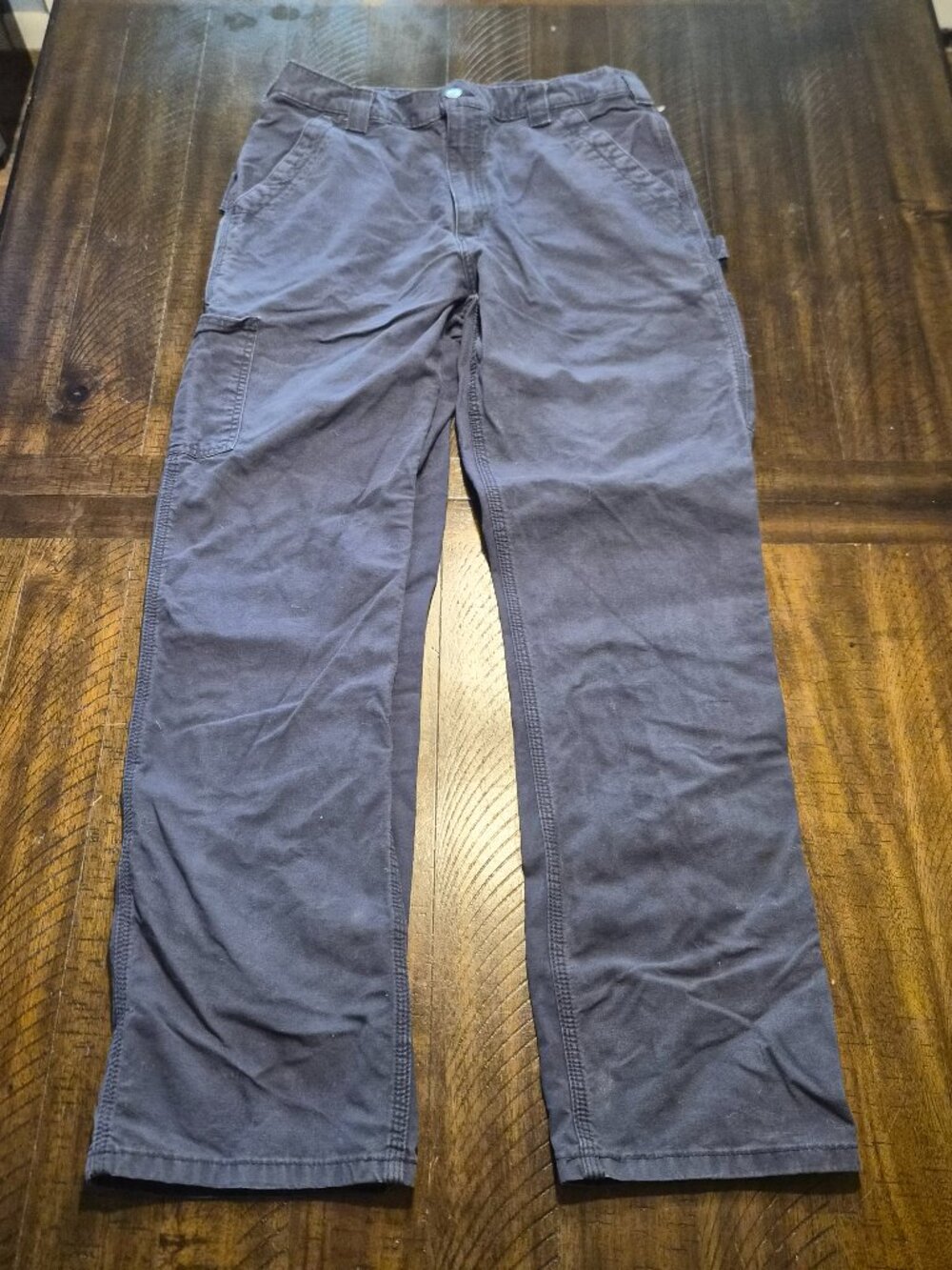Carhartt B151 Navy Canvas Cargo Work Pants Mens 33x32 Dungaree Carpenter G880